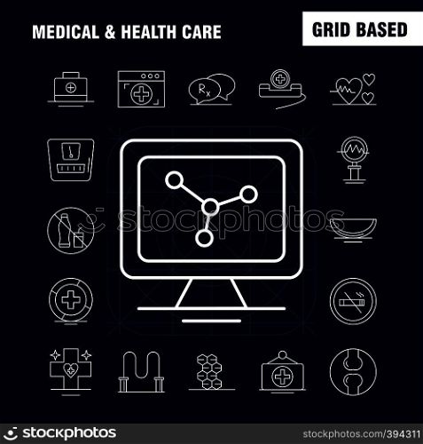 Medical And Health Care Line Icon for Web, Print and Mobile UX/UI Kit. Such as: Medical, Health, Bag, Kid, Healthcare, No, Smoking, Medical, Pictogram Pack. - Vector