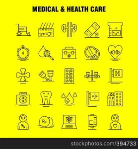 Medical And Health Care Line Icon for Web, Print and Mobile UX/UI Kit. Such as: Medical, Chat, Mail, Hospital, Wheelchair, Medical, Hospital, Patient, Pictogram Pack. - Vector