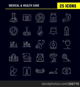 Medical And Health Care Line Icon for Web, Print and Mobile UX/UI Kit. Such as: Flask, Hospital, Sign, Medical, Medical, Medicine, Data, Fan, Pictogram Pack. - Vector