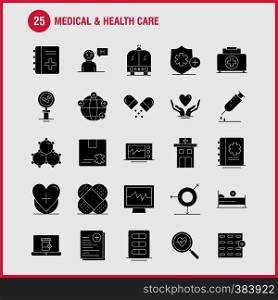 Medical And Health Care Solid Glyph Icon for Web, Print and Mobile UX/UI Kit. Such as: Medical, File, Report, Hospital, Research, Medical, Heart, Beat, Pictogram Pack. - Vector