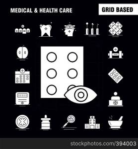 Medical And Health Care Solid Glyph Icon for Web, Print and Mobile UX/UI Kit. Such as: Medical, Browse, Compass, Navigation, Calendar, Medical, Health, Plus, Pictogram Pack. - Vector
