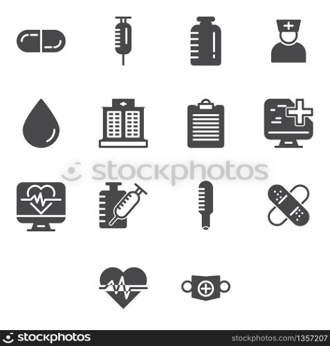 Medical and healthcare icons set.