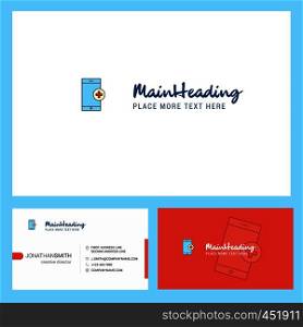 Medical app Logo design with Tagline & Front and Back Busienss Card Template. Vector Creative Design