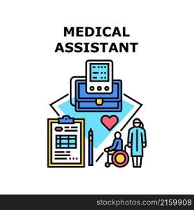 Medical assistant doctor hospital. medicine clinic healtj. nurse healthcare. online care technology app vector concept color illustration. Medical assistant icon vector illustration