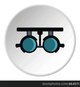Medical autorefractometer icon in flat circle isolated vector illustration for web. Medical autorefractometer icon circle