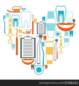 Medical background design with dental equipment icons.