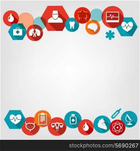 Medical background with colorful icons. Vector.