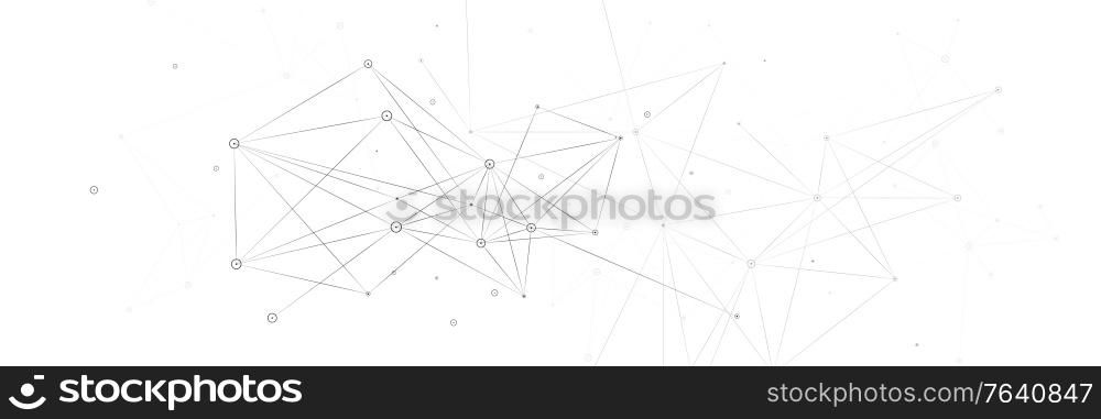 Medical background with geometric connecting lines and dots, plexus, molecules. Technology, Network concept horizontal banner. Vector banner design. Medical background with geometric connecting lines and dots, plexus, molesules. Technology, Network concept horizontal banner. Vector banner design.
