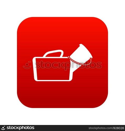 Medical bag icon digital red for any design isolated on white vector illustration. Medical bag icon digital red