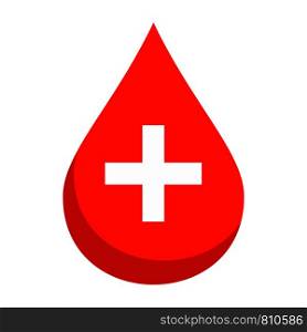 Medical blood drop icon. Flat illustration of medical blood drop vector icon for web design. Medical blood drop icon, flat style