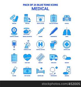 Medical Blue Tone Icon Pack - 25 Icon Sets