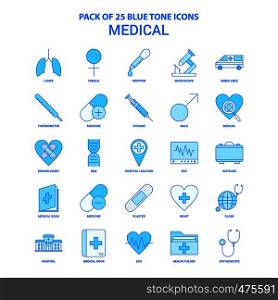 Medical Blue Tone Icon Pack - 25 Icon Sets