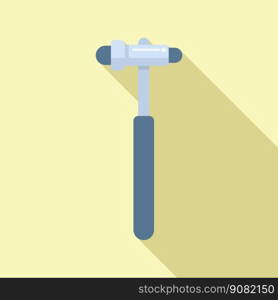 Medical bone hammer icon flat vector. Pain disease. Knee doctor. Medical bone hammer icon flat vector. Pain disease