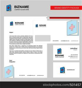 Medical book Business Letterhead, Envelope and visiting Card Design vector template