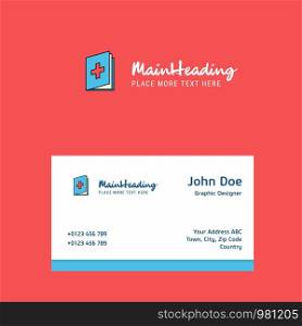 Medical book logo Design with business card template. Elegant corporate identity. - Vector