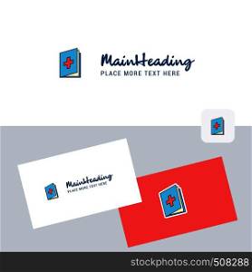 Medical book vector logotype with business card template. Elegant corporate identity. - Vector