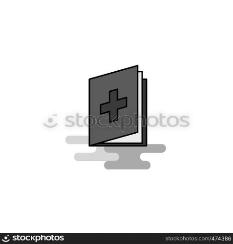 Medical book Web Icon. Flat Line Filled Gray Icon Vector