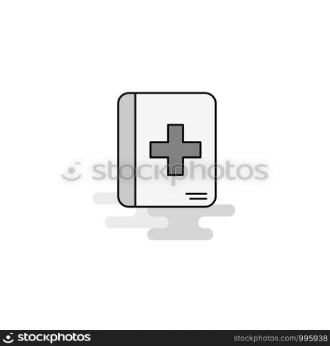 Medical book Web Icon. Flat Line Filled Gray Icon Vector
