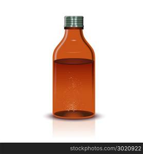 Medical brown Bottle. Vector image of the glass medical Bottle on the white background