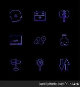 medical , calender , kidneys , ecg , medicine , beaker ,directions , board , up down , icon, vector, design,  flat,  collection, style, creative,  icons