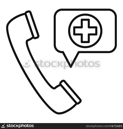 Medical call chat icon. Outline medical call chat vector icon for web design isolated on white background. Medical call chat icon, outline style