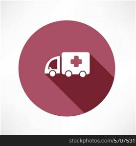 medical car icon Flat modern style vector illustration