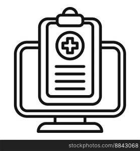 Medical card report icon outline vector. Computer electronic. Health profile. Medical card report icon outline vector. Computer electronic