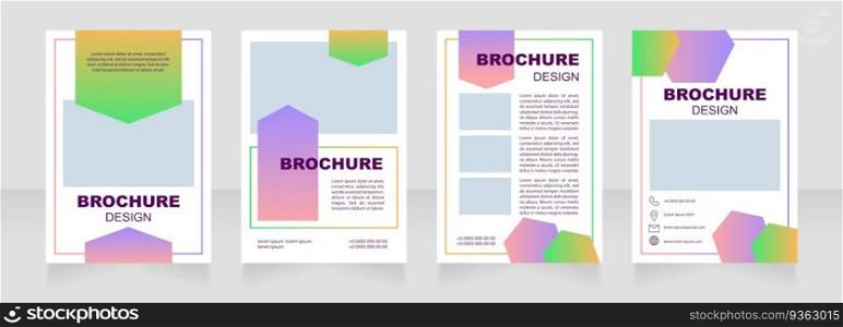 Medical care blank brochure layout design. Vertical poster template set with empty copy space for text. Premade corporate reports collection. Editable flyer 4 pages. Myriad Pro, Arial fonts used. Medical care blank brochure layout design