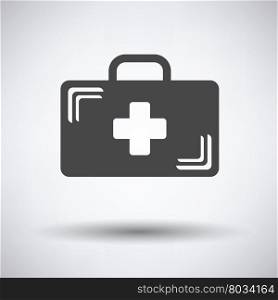Medical case icon on gray background, round shadow. Vector illustration.