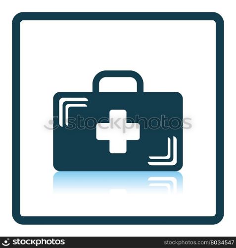 Medical case icon. Shadow reflection design. Vector illustration.