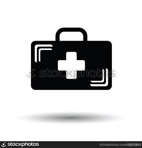 Medical case icon. White background with shadow design. Vector illustration.