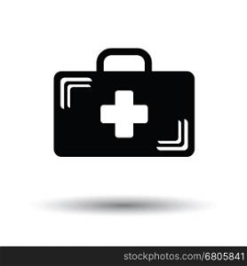 Medical case icon. White background with shadow design. Vector illustration.
