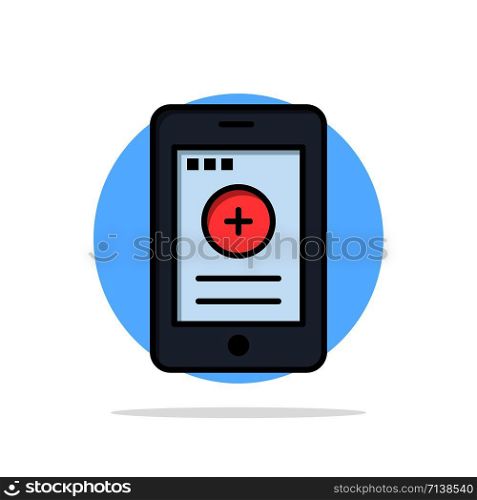 Medical, Cell, Phone, Hospital Abstract Circle Background Flat color Icon