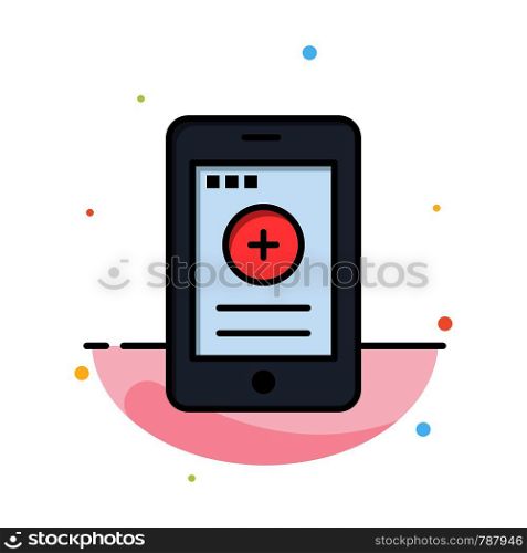 Medical, Cell, Phone, Hospital Abstract Flat Color Icon Template