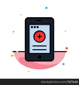 Medical, Cell, Phone, Hospital Abstract Flat Color Icon Template