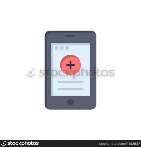 Medical, Cell, Phone, Hospital Flat Color Icon. Vector icon banner Template