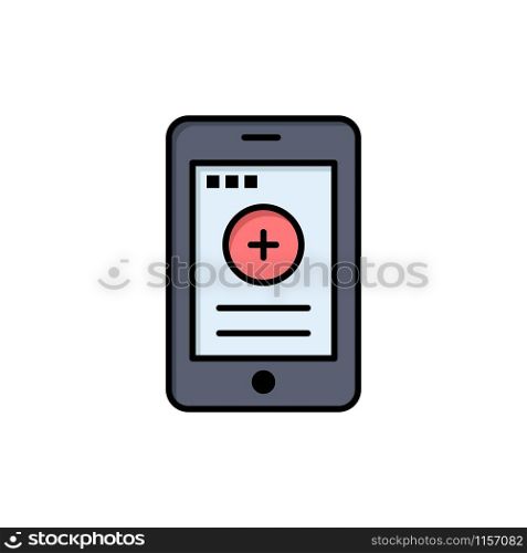 Medical, Cell, Phone, Hospital Flat Color Icon. Vector icon banner Template