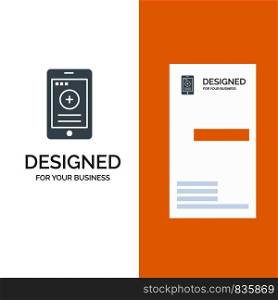 Medical, Cell, Phone, Hospital Grey Logo Design and Business Card Template