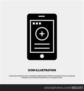 Medical, Cell, Phone, Hospital solid Glyph Icon vector