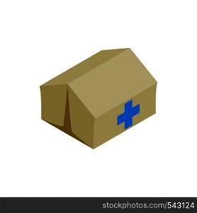 Medical center for refugees icon in isometric 3d style isolated on white background. Medicine and treatment symbol. Medical center for refugees icon, isometric style