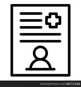 Medical certificate icon outline vector. Covid digital. Travel mobile. Medical certificate icon outline vector. Covid digital