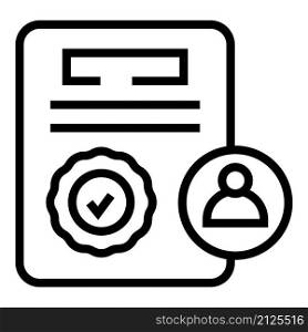 Medical certificate icon outline vector. Doctor health. Corona insurance. Medical certificate icon outline vector. Doctor health