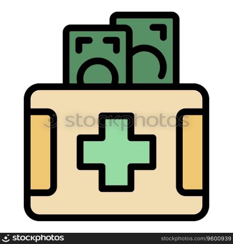 Medical charity icon outline vector. Volunteer support. Sharing gift color flat. Medical charity icon vector flat