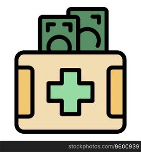 Medical charity icon outline vector. Volunteer support. Sharing gift color flat. Medical charity icon vector flat