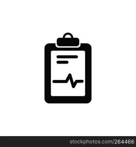 Medical chart icon on a white background. Cardiogram report. Heart graph. Vector illustration
