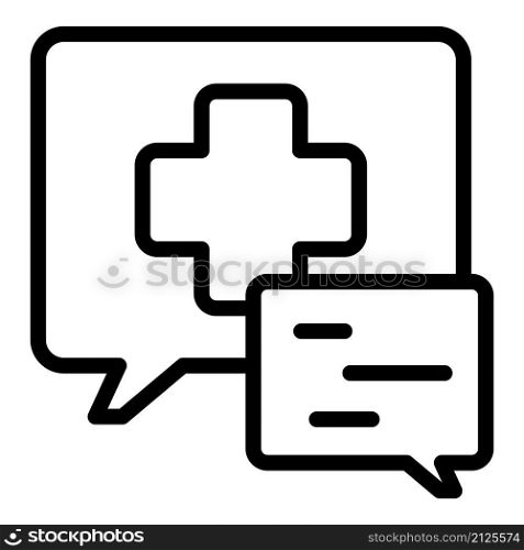 Medical chat icon outline vector. Online doctor. Health patient. Medical chat icon outline vector. Online doctor