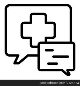 Medical chat icon outline vector. Online doctor. Health patient. Medical chat icon outline vector. Online doctor