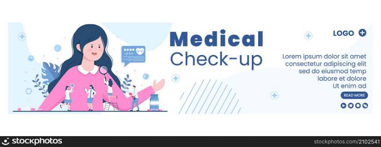 Medical Check up Banner Template Health care Flat Design Illustration Editable of Square Background for Social Media, Greeting Card or Web