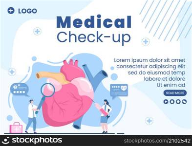 Medical Check up Brochure Template Health care Flat Design Illustration Editable of Square Background for Social Media, Greeting Card or Web