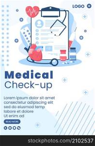 Medical Check up Flyer Template Health care Flat Design Illustration Editable of Square Background for Social Media, Greeting Card or Web